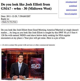 Illustration for article titled If You Look Like Josh Elliott And Live In The Tri-State Area, This Lady Would Like To Hump You
